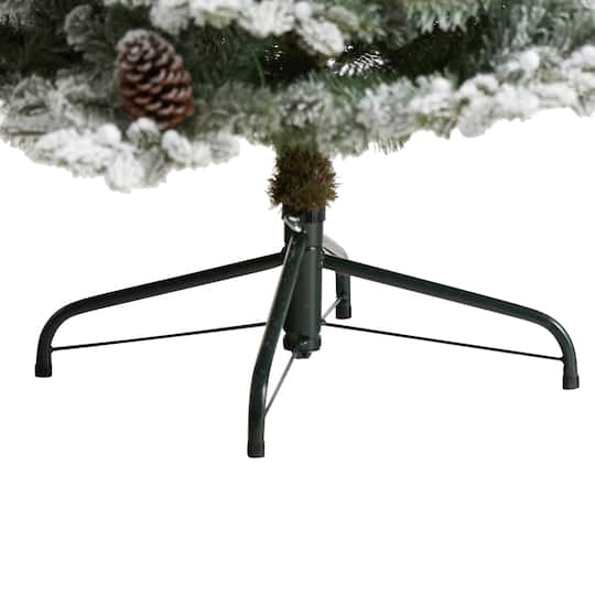 7.5ft. Pre-Lit Flocked Alaskan Artificial Christmas Tree, White LED Lights